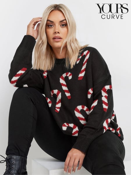 Yours Curve Christmas Candy Cane Jumper (AL4391) | 50 €