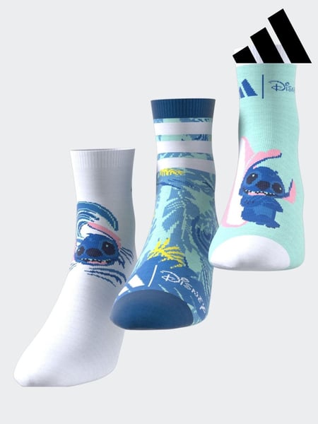 adidas White/Blue Little Kids Disney Lilo and Stitch Socks 3 Pack (AL5306) | € 16