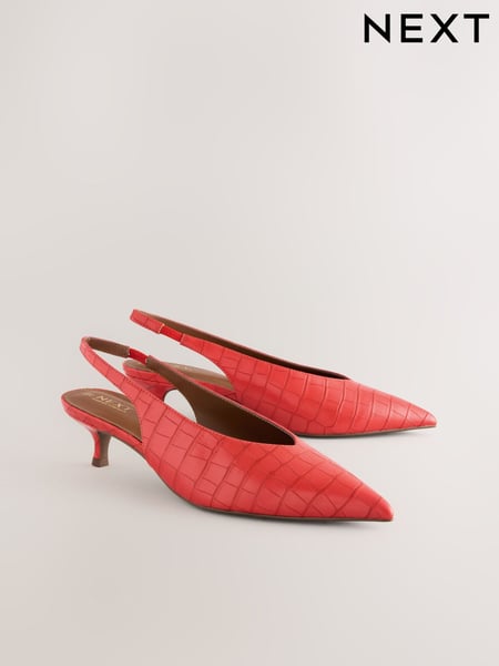 Orange Standard/Wide Fit Forever Comfort® Point Toe Low Slingback Kitten Heels (AL5336) | € 41