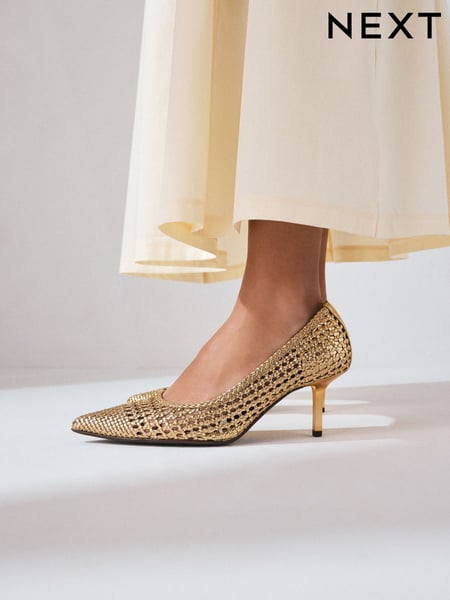 Gold Forever Comfort® Point Toe Weave Court Heel Shoes (AL5620) | € 70