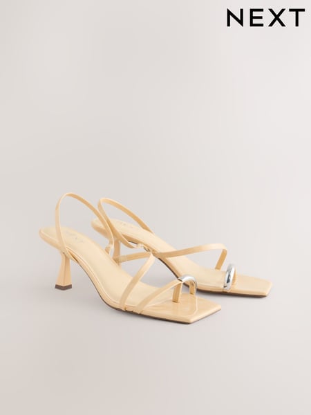Buttermilk Yellow Toe Loop Heeled Sandals (AL5829) | € 55