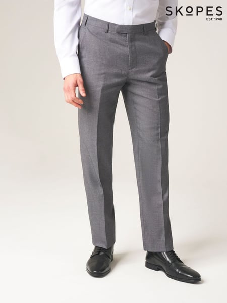 Skopes Light Grey Tailored Fit Harcourt Tweed Effect Suit Trousers (AL6124) | € 86