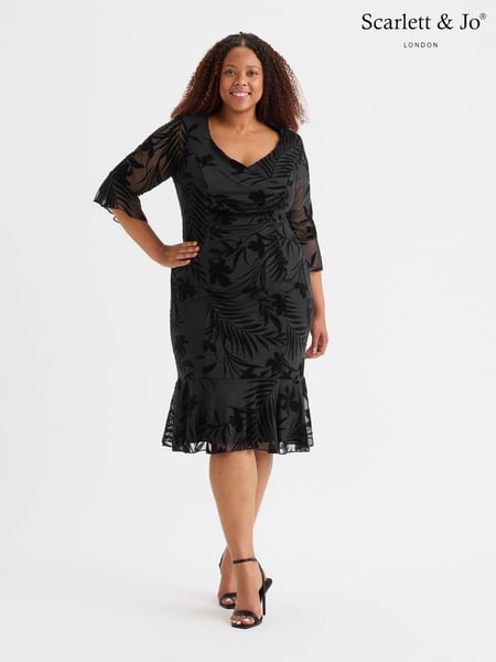 Scarlett & Jo Black Velvet Flock Flapper Dress (AL6465) | € 148