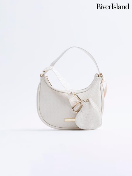 River Island Cream Girls Embossed Tassel Faux Leather Scoop Bag (AL8749) | € 31