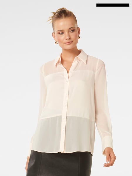 Forever New Cream Scout Sheer Panelled Shirt (AL8882) | € 43