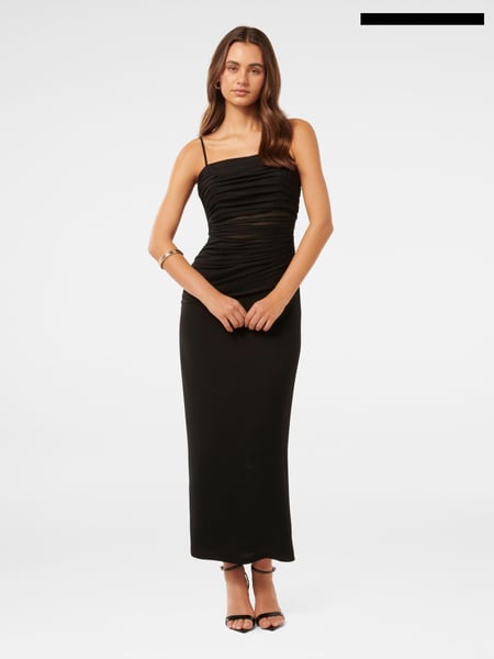 Forever New Black Leah Mesh Layered Bodycon Dress (AL8905) | € 86