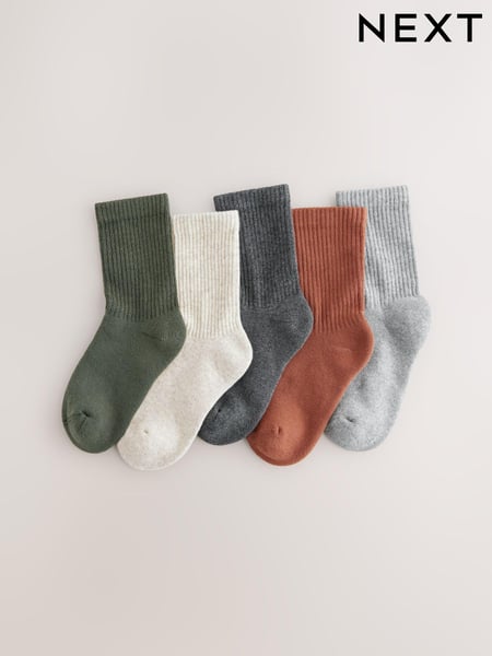 Outdoors Neutral/Grey Ribbed Socks 5 Pack (AL9441) | € 16 - € 18