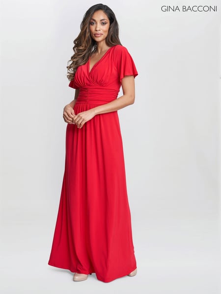 Gina Bacconi Red Elena Jersey Maxi Dress (AL9652) | € 187