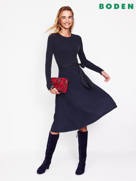Boden Blue Petite Lola Knitted Midi Dress (AM1224) | € 98