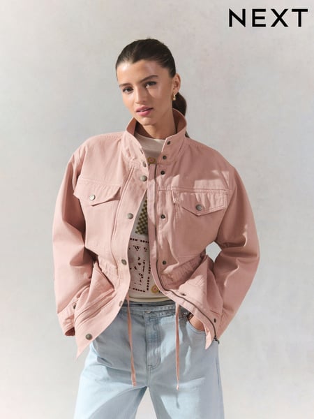 Pink - Cotton Utility Jacket (AM1289) | 64 €