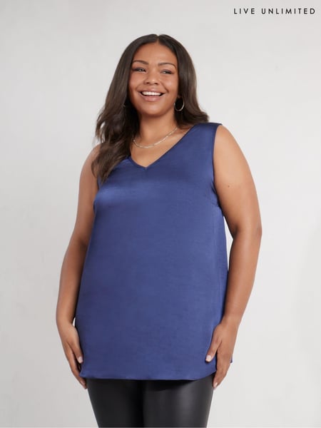 Live Unlimited Blue Curve Satin V-Neck Vest (AM1810) | € 15