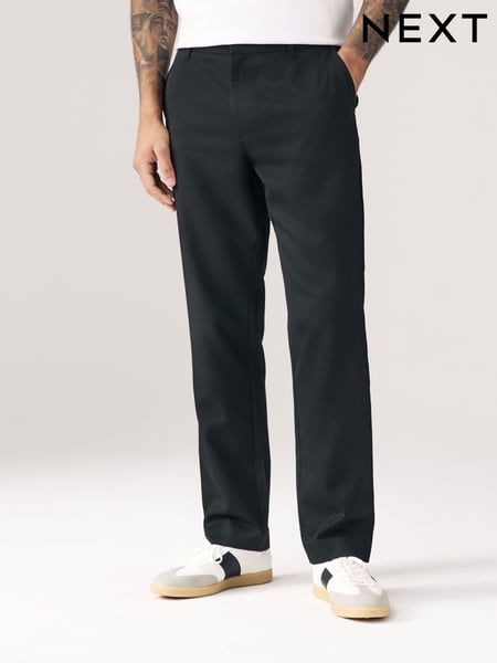 Black Regular Fit Plain Front Smart Trousers 2 Pack (AM2431) | € 63