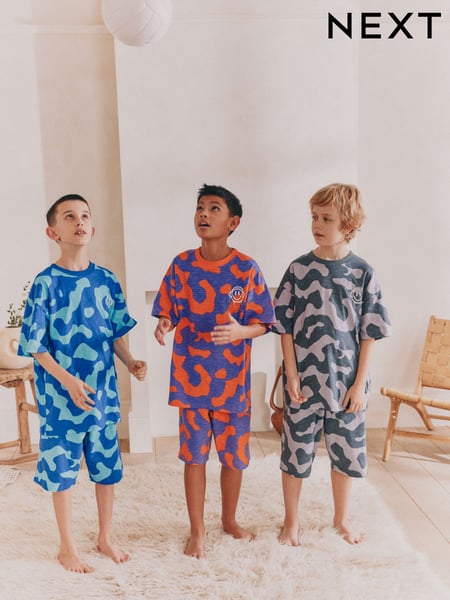 Orange/ Blue/ Grey Camouflage Short Pyjamas 3 Pack (3-16yrs) (AM2791) | € 35 - € 45