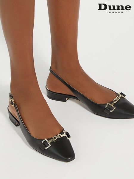 Dune London Black Hopewell Snaffle Slingback Shoes (AM3257) | € 66