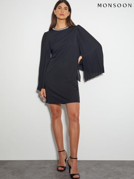 Monsoon Black Jaye Jewel Collar Tunic Dress (AM3453) | € 58
