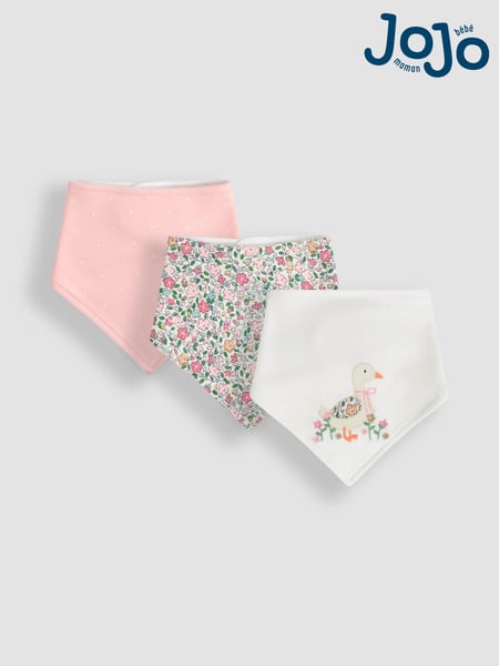 JoJo Maman Bébé Pink 3-Pack Dribble Bibs (AM3610) | € 20