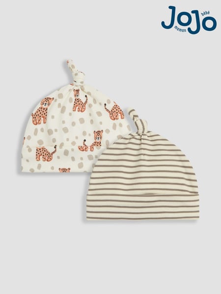 JoJo Maman Bébé Natural 2-Pack Baby Hats (AM3611) | € 15