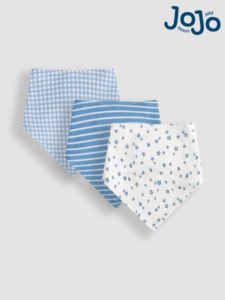 JoJo Maman Bébé Blue 3-Pack Dribble Bibs (AM3620) | € 20