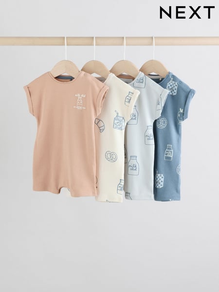 Blue 100% Cotton Baby Rompers 4 Pack (AM3926) | € 30 - € 35