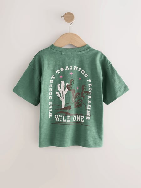 Green Cactus 100% Cotton Short Sleeve Back Print T-Shirt (3mths-7yrs) (AM3964) | € 9 - € 11