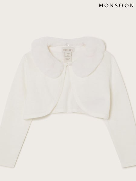 Monsoon Natural Baby Fluffy Collar Super-Soft Cardigan (AM4010) | € 25 - € 27