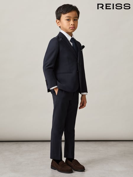 Reiss Navy Hope 3-9 yrs Wool-Blend Single-Breasted Suit Blazer (AM4623) | € 137
