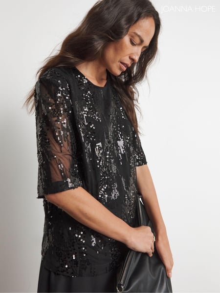 Joanna Hope Sequin Black Top (AM4777) | € 101