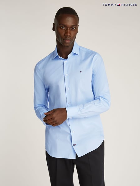 Tommy Hilfiger Blue Slim Flex Stretch Cotton Poplin Shirt (AM4947) | € 117