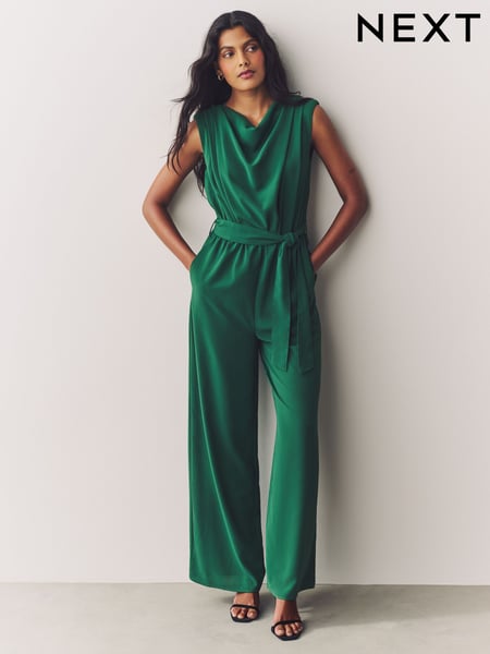 Emerald Green Cowl Neck Jumpsuit (AM5646) | € 79