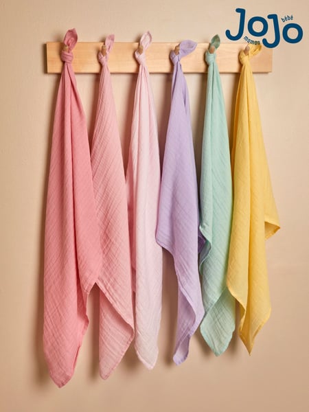 JoJo Maman Bébé 6-Pack Pastel Muslin Squares (AM6553) | 24 €