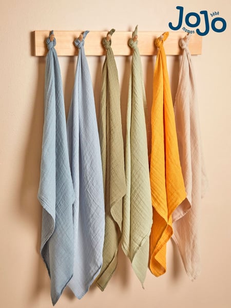 JoJo Maman Bébé 6-Pack Coloured Muslin Squares (AM6556) | 24 €