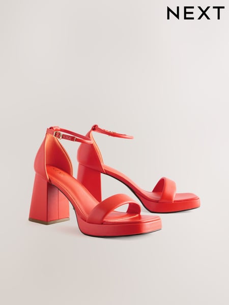 Orange Forever Comfort® Square Toe Platform Flare Heels (AM6719) | € 57