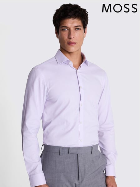 MOSS Purple Slim Fit Dobby Stretch Shirt (AM7583) | € 62