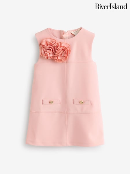 River Island Pink Girls Corsage Scuba Dress (AM7591) | € 34