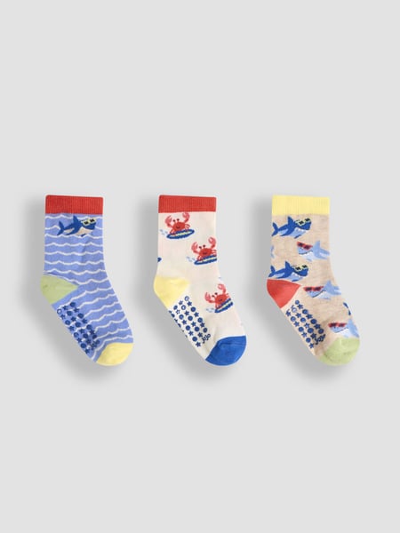 JoJo Maman Bébé Blue 3-Pack Printed Socks (AM7717) | € 15