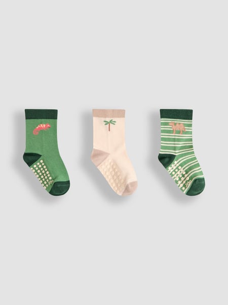 JoJo Maman Bébé Green Printed Socks 3 Pack (AM7718) | € 15