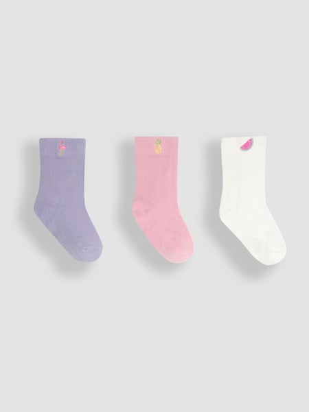 JoJo Maman Bébé Pink Printed Socks 3 Pack (AM7721) | € 15