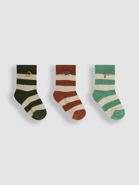 JoJo Maman Bébé Green Printed Socks 3 Pack (AM7739) | € 15