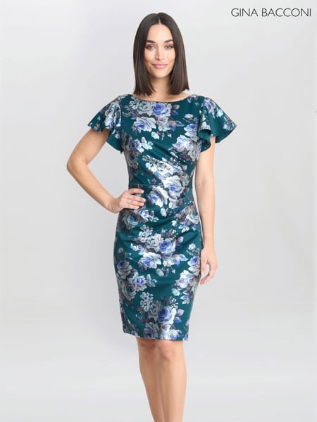 Gina Bacconi Grey Wanda Printed Dress (AM7985) | € 187