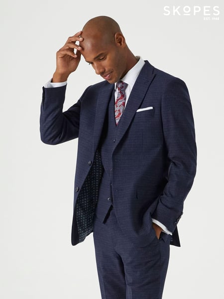Skopes Blue Tailored Fit Hepworth Check Suit Jacket (AM8957) | € 179