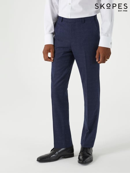 Skopes Blue Tailored Fit Hepworth Check Suit Trousers (AM8959) | € 94