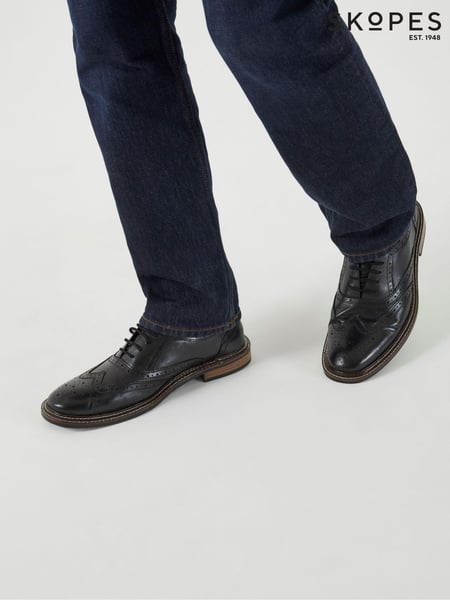 Skopes Black Cognac Chunky Brogue Shoes (AM9586) | € 125