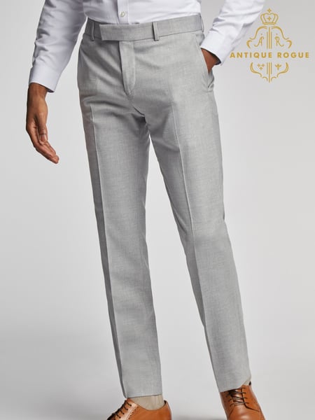 Antique Rogue Grey Plain Reg Trousers (AM9691) | € 100