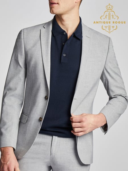 Antique Rogue Grey Plain Skinny Jacket (AM9697) | € 179