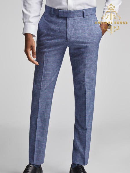 Antique Rogue Blue Hemlock Raspberry Check Trousers (AM9705) | € 131