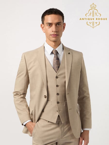 Antique Rogue Cream Slim Plain Jacket (AM9708) | € 179