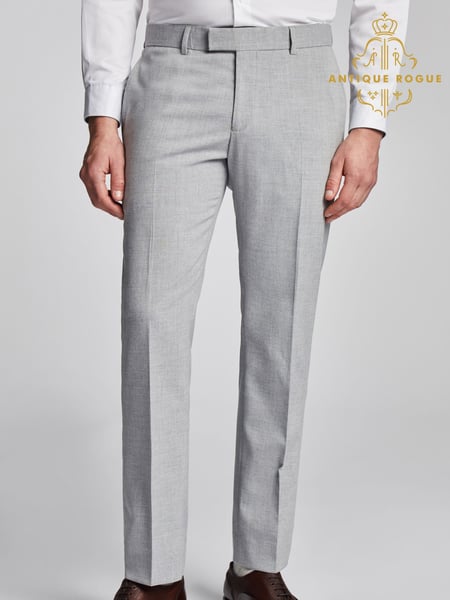 Antique Rogue Grey Slim Plain Trousers (AM9711) | € 100