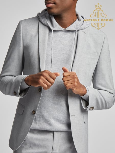 Antique Rogue Grey Plain Tailored Jacket (AM9719) | € 179