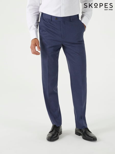 Skopes Blue Tailored Fit Ultimate Comfort Fenton Check Suit Trousers (AN2006) | € 101