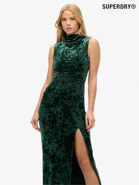 Superdry Green Velvet Maxi Dress (AN2112) | € 121